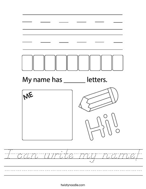 I can write my name. Worksheet