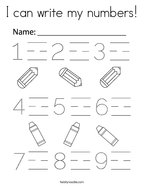 I can write my numbers Coloring Page