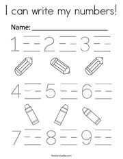 I can write my numbers! Coloring Page