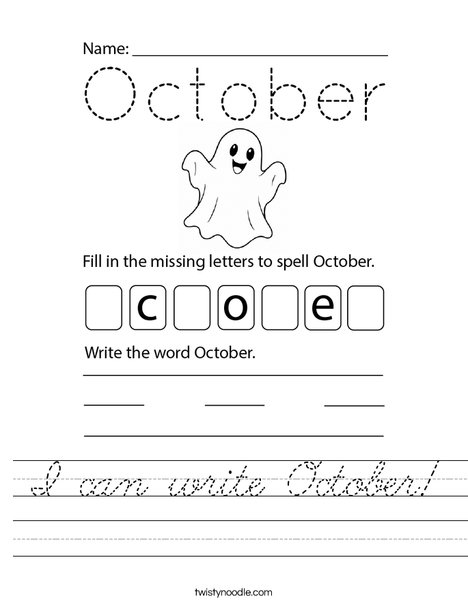 I can write October! Worksheet