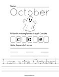 I can write October! Worksheet