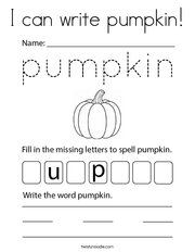 I can write pumpkin Coloring Page