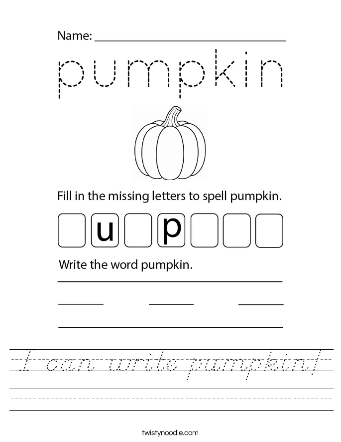 I can write pumpkin! Worksheet