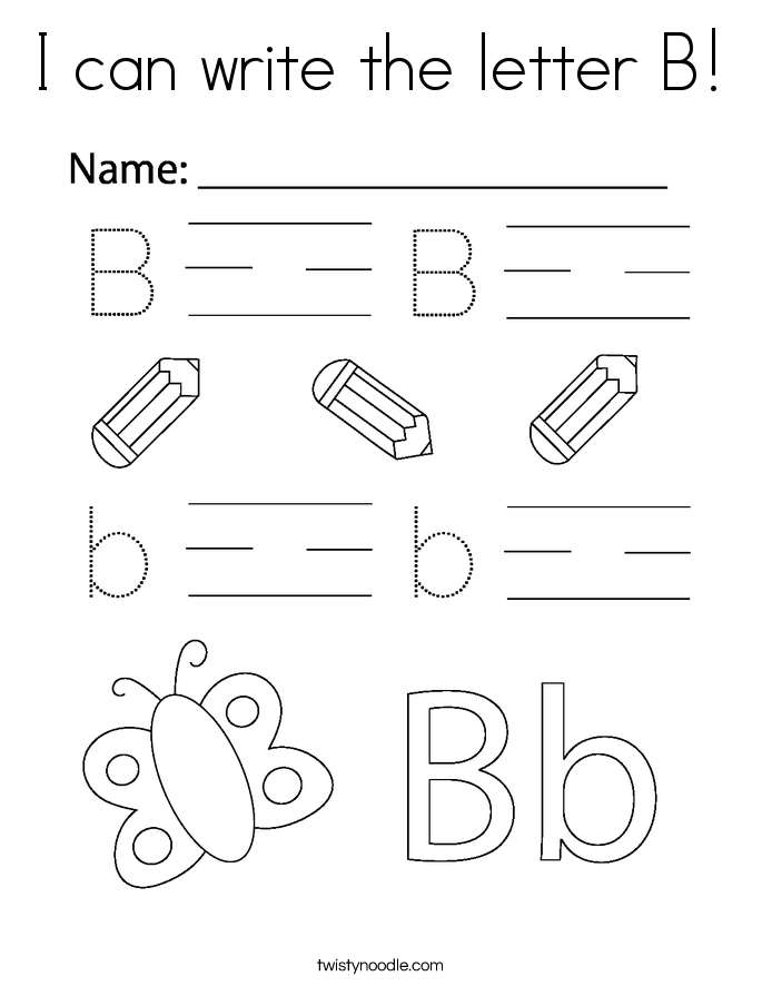 I can write the letter B! Coloring Page