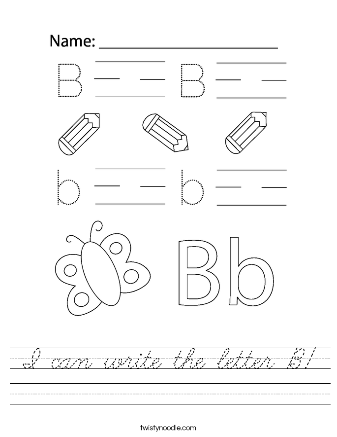 I can write the letter B! Worksheet