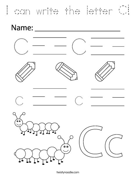 I can write the letter C! Coloring Page
