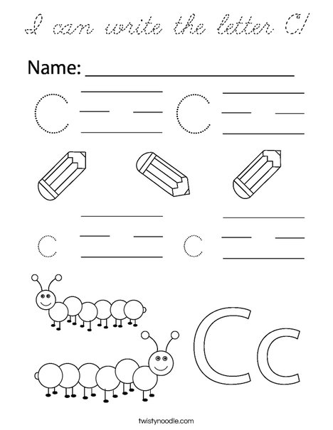 I can write the letter C! Coloring Page