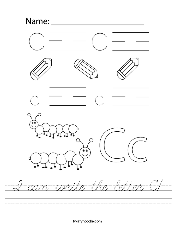 I can write the letter C! Worksheet
