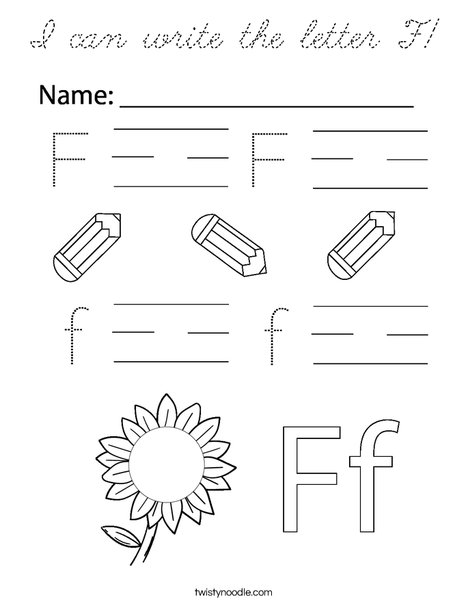 I can write the letter F! Coloring Page