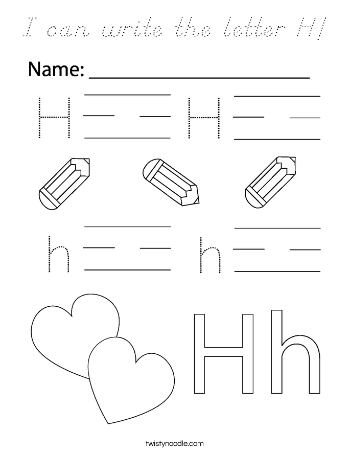 I can write the letter H! Coloring Page