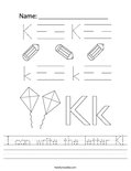I can write the letter K! Worksheet