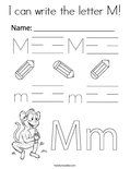 I can write the letter M! Coloring Page