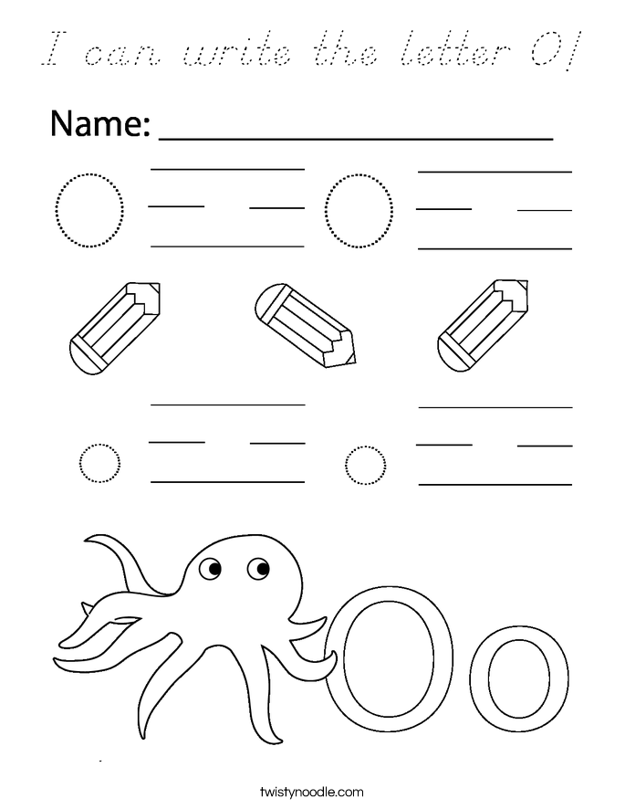 I can write the letter O! Coloring Page