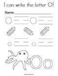 I can write the letter O! Coloring Page