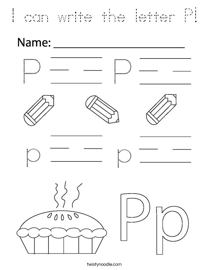 I can write the letter P! Coloring Page