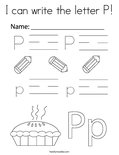 I can write the letter P! Coloring Page