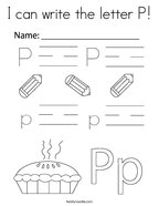I can write the letter P Coloring Page
