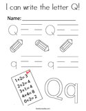 I can write the letter Q Coloring Page