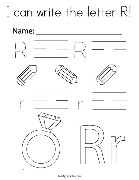 I can write the letter R! Coloring Page