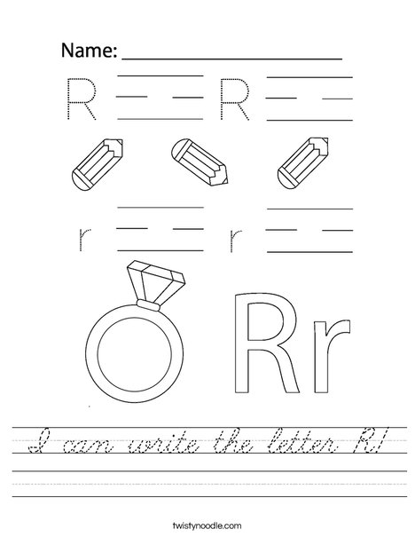 I can write the letter R! Worksheet