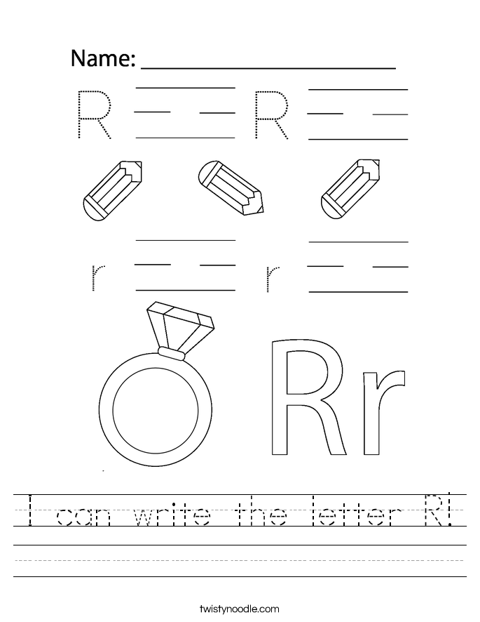 I can write the letter R! Worksheet