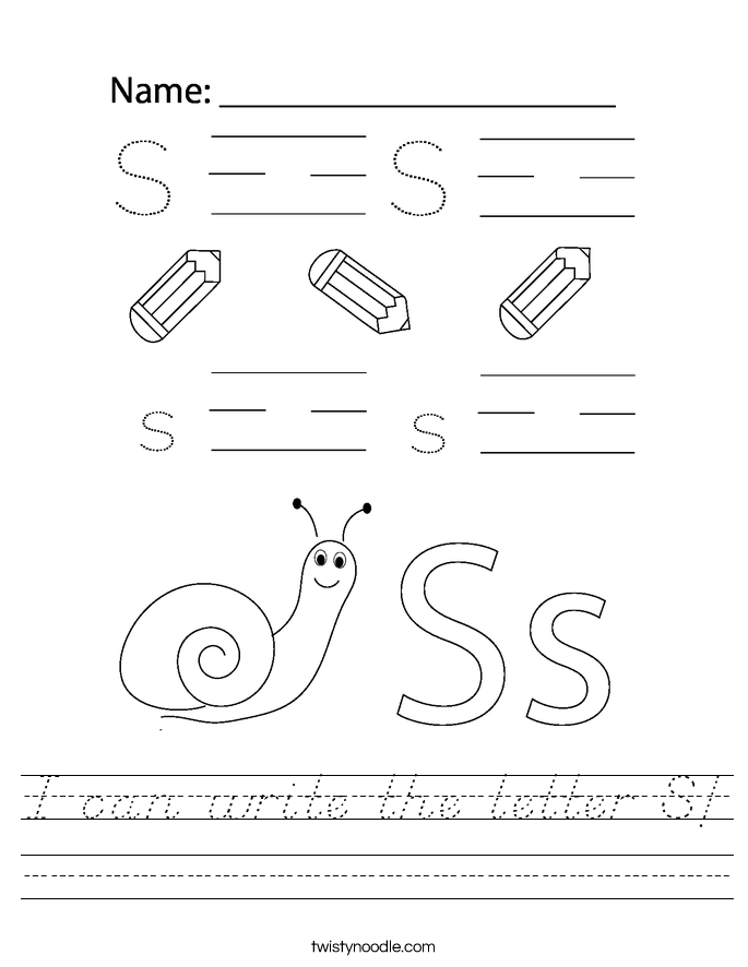 I can write the letter S! Worksheet