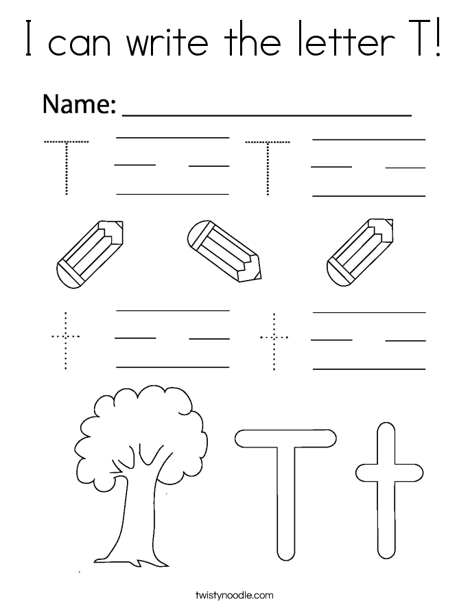 I can write the letter T! Coloring Page