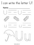 I can write the letter U! Coloring Page
