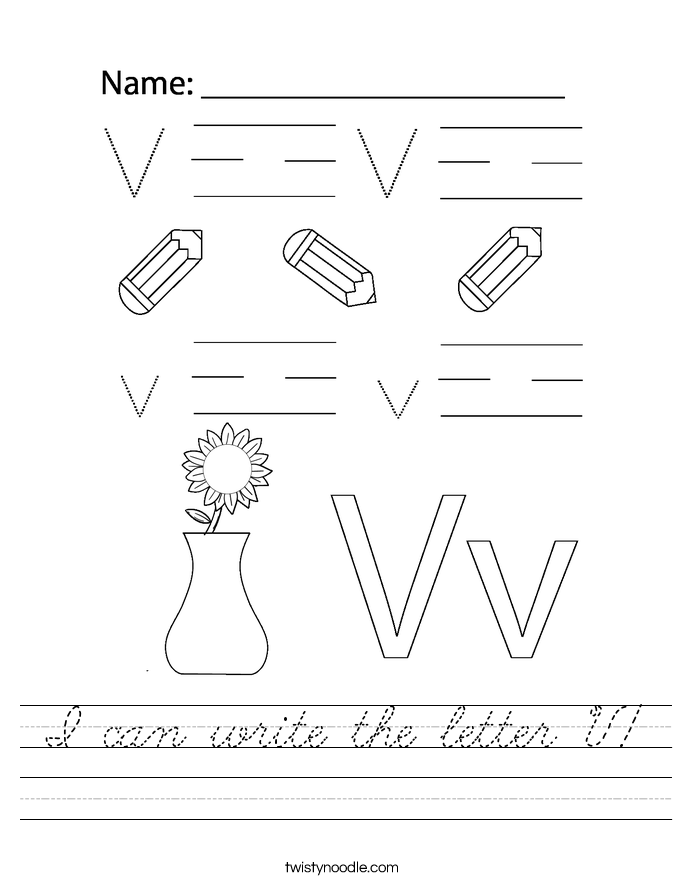 I can write the letter V! Worksheet