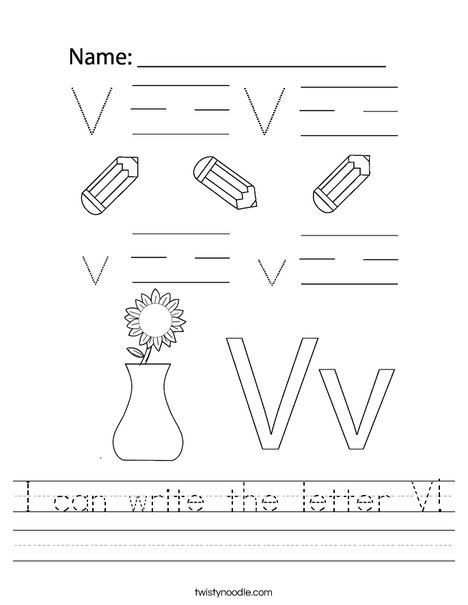 I can write the letter V! Worksheet