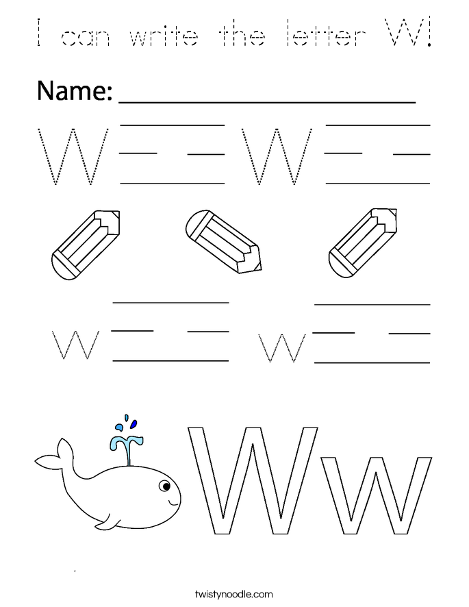 I can write the letter W! Coloring Page