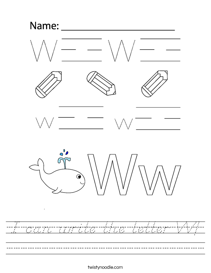 I can write the letter W! Worksheet