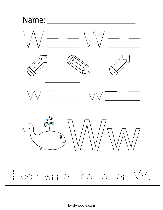 I can write the letter W! Worksheet