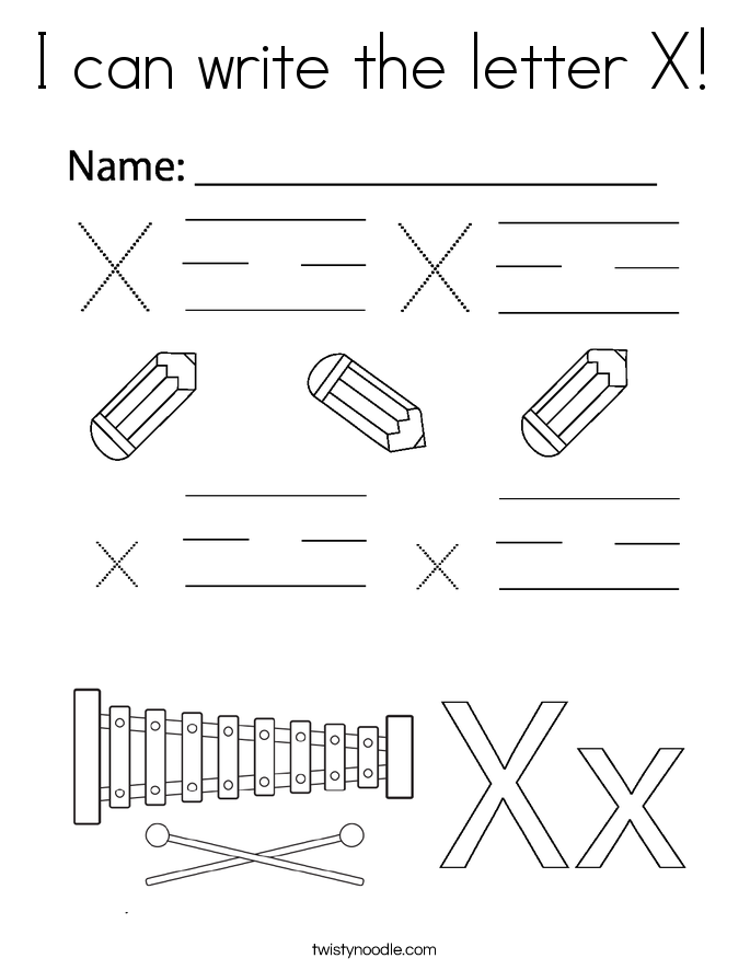 I can write the letter X! Coloring Page