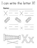 I can write the letter X Coloring Page