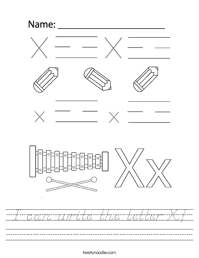 I can write the letter X! Worksheet