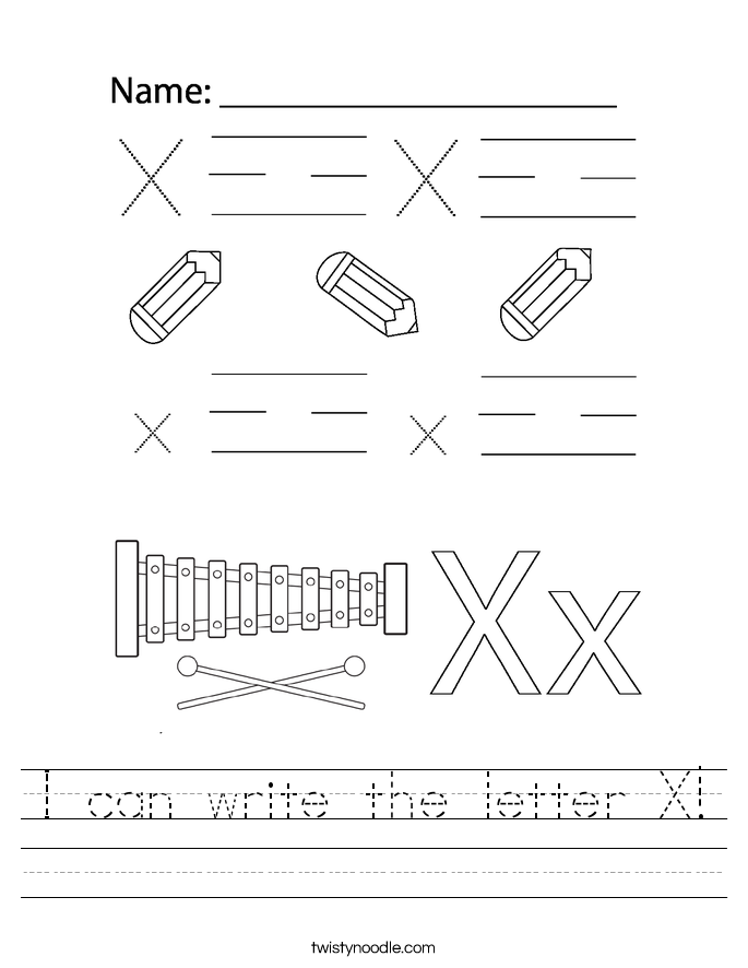 I can write the letter X! Worksheet