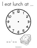 I eat lunch at   Coloring Page