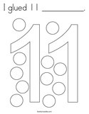 I glued 11 __________ Coloring Page