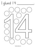 I glued 14 __________ Coloring Page