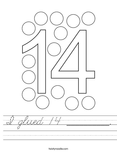 I glued 14 __________. Worksheet