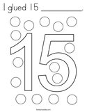 I glued 15 __________ Coloring Page