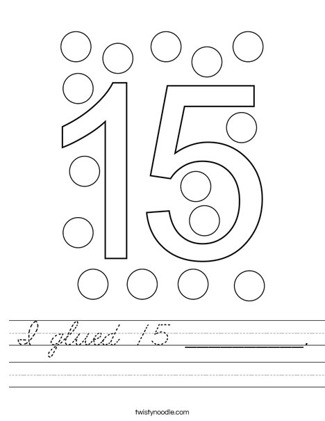 I glued 15 __________. Worksheet