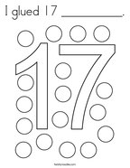 I glued 17 __________ Coloring Page