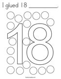 I glued 18 __________ Coloring Page