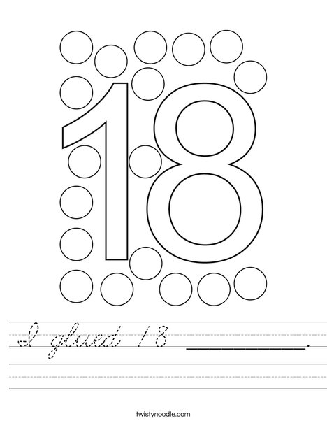 I glued 18 __________. Worksheet