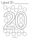 I glued 20 __________ Coloring Page