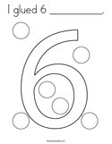 I glued 6 __________ Coloring Page
