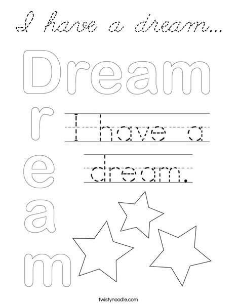 I have a dream... Coloring Page