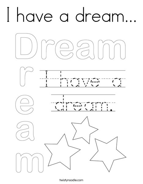 I have a dream... Coloring Page